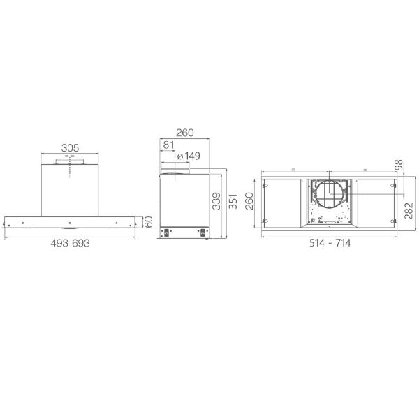 Elica SLK-ADV-PLS-S60 Sleek Advance Plus 60cm Canopy Hood in Stainless Steel