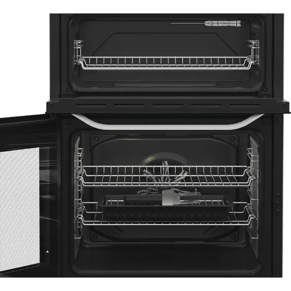 Hotpoint HTE6VDCW 60cm Electric Twin Cooker with Multiflow in White