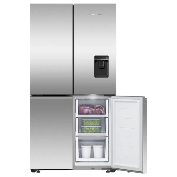 Fisher & Paykel RF605QNUVX1 90.5cm Quad Door Frost Free Fridge Freezer in Stainless Steel