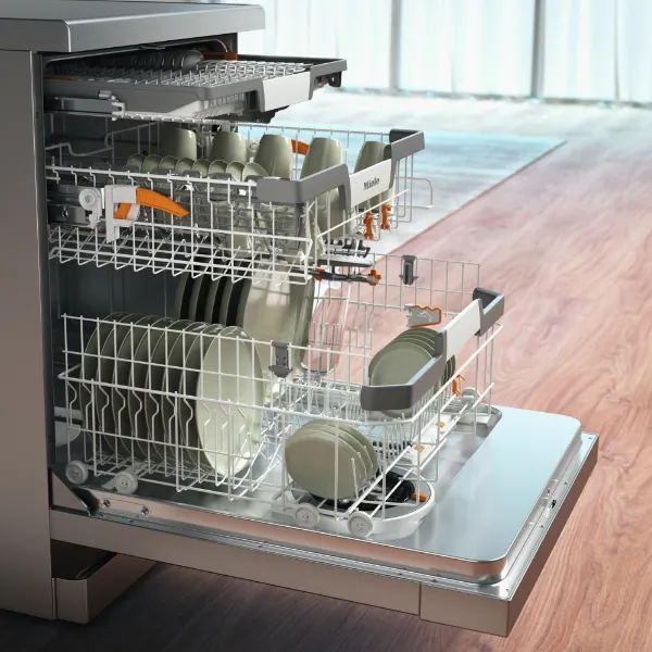 Miele G7040 SC AutoDos Freestanding Dishwasher in Clean Steel