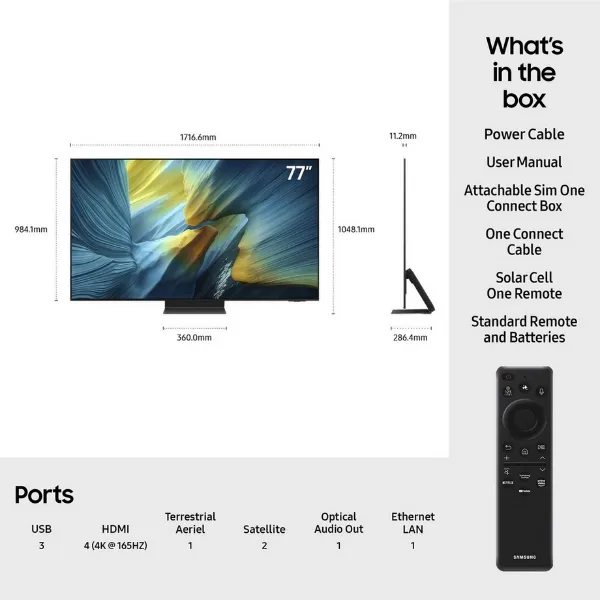 Samsung QE77S95FATXXU 77" OLED Smart AI TV