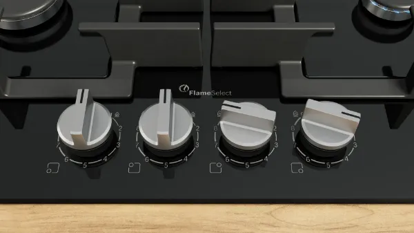 Bosch PPP6A6I40 Series 6 60 cm Gas Hob in Black Tempered Glass