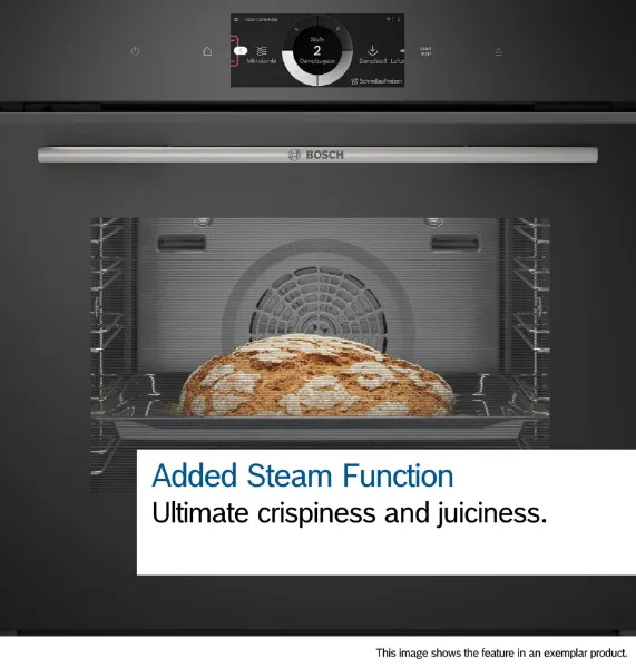 Bosch HRG7764B1B Built-in Oven with Added Steam Function in Black