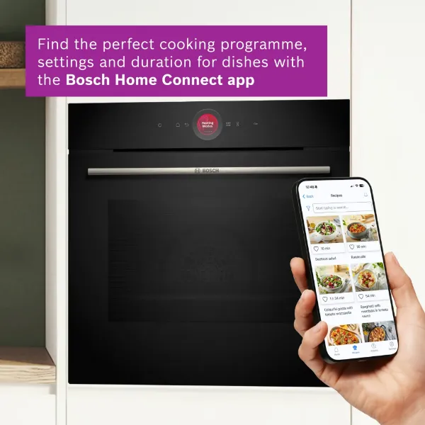 Bosch HRG7764B1B Built-in Oven with Added Steam Function in Black