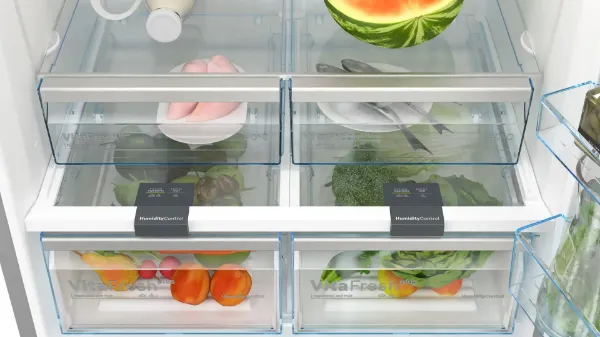 Bosch KGN86VIEAG Series 4 Total No Frost Freestanding Fridge Freezer in Brushed Steel Anti-Fingerprint
