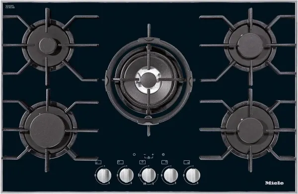 Miele KM3034-1 81cm 5 Burner Gas on Glass Hob in Black