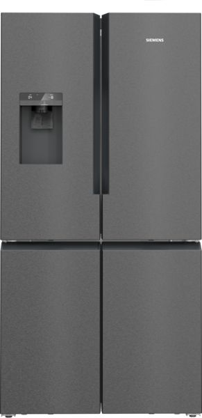 Siemens KF96DPXEA American Style Fridge Freezer with French Doors in Brushed Black Steel anti-fingerprint