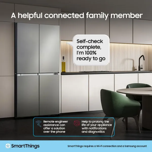 Samsung RS90F64EETEU 91.2cm 60/40 Total No Frost American Fridge Freezer - Silver