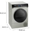 Siemens WQ46B2CXGB 9kg Heat Pump Tumble Dryer in Silver inox