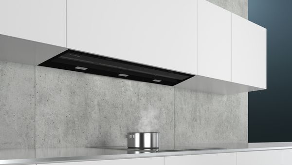 Siemens LJ97BAM60B 90cm iQ500 Integrated Design Hood in Clear Glass and Black