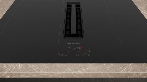 Siemens ED611BS16E Induction Hob with Integrated Ventilation System in Black