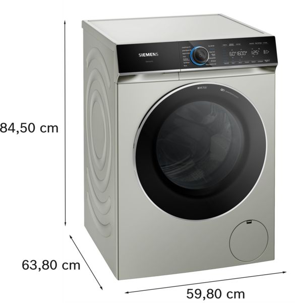 Siemens WG56B2ATGB 10kg 1600 Spin Freestanding Washing Machine in Silver Inox