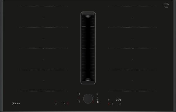 Neff V68AUX4C0 80cm Induction Hob with integrated ventilation system in Black