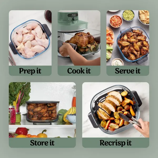 Ninja AS090UKGN CRISPi PRO 5-in-1 Glass Air Fryer - Green