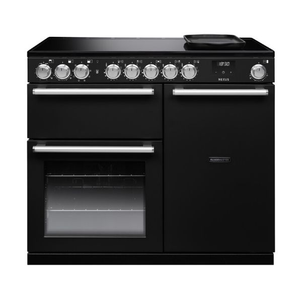 Rangemaster 16403 Nexus 100 Induction Range Cooker in Charcoal Black with Chrome Trim - NEX100EIPCBL/CM1
