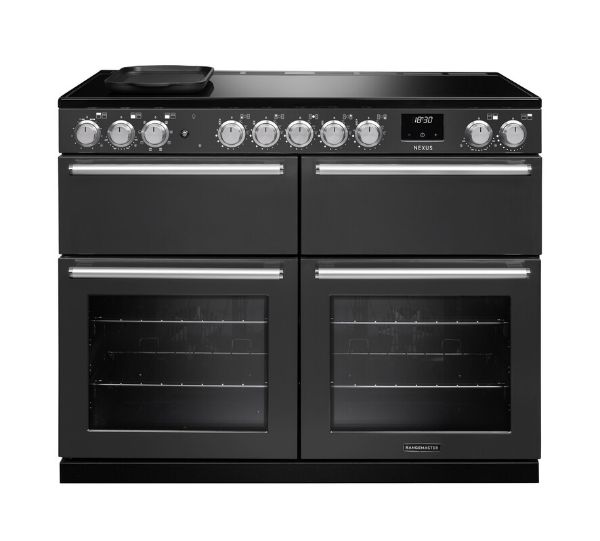 Rangemaster 16481 Nexus BC 110 Induction Range Cooker with Slow Cook Oven in Slate with Chrome Trim - NEXB110EIPSLT/CM1