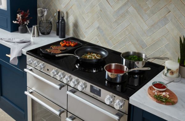 Rangemaster 16478 Nexus BC 110 Induction Range Cooker with Slow Cook Oven in Stainless Steel with Chrome Trim - NEXB110EISTST/CM1