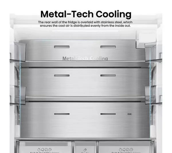 Hisense RF815N4SESE Total No Frost Plumbed American Fridge Freezer - Silver