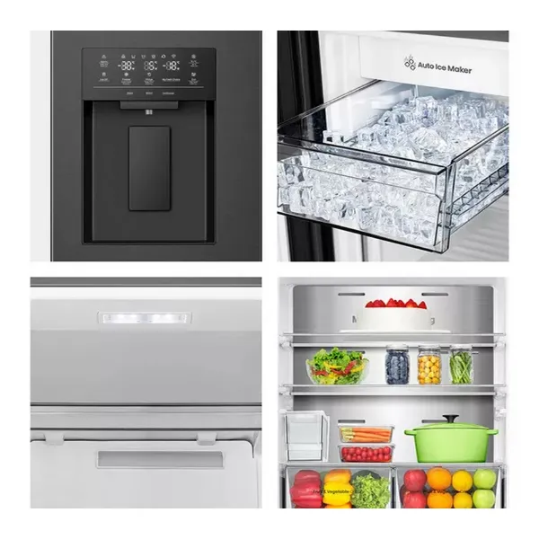 Hisense RQ5P470SYFD Total No Frost American Fridge Freezer - Black