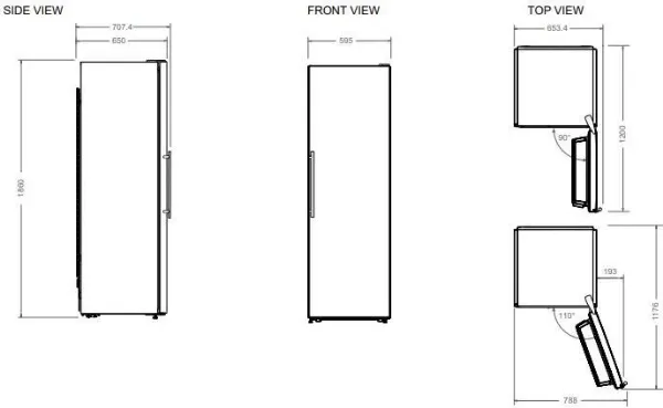 Bertazzoni RLD60F4FXNC 60cm Freestanding No Frost Larder Fridge in Stainless Steel