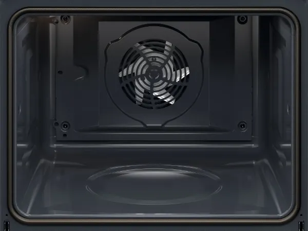 AEG GX7PB63FSB 59.6cm Built In Electric Single Oven - Gloss Black with Steel Trim