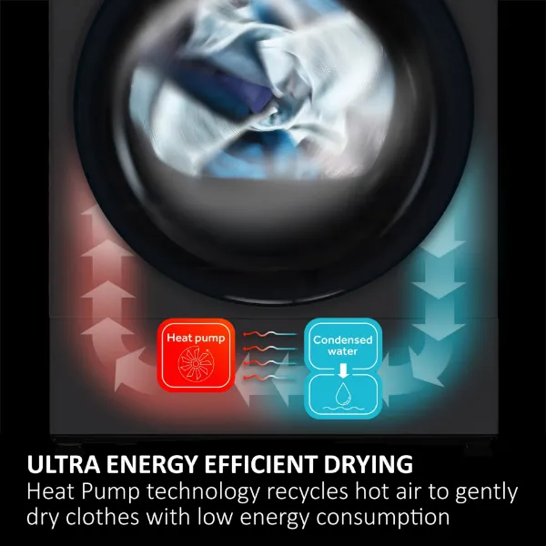 Haier HD90-D357U1G-UK 9kg Heat Pump Tumble Dryer - Graphite