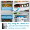 Midea MDRB379FGD30 54.7cm 60/40 Total No Frost Fridge Freezer - Black