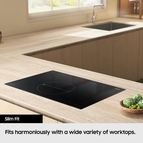 Samsung NZ85C6058FK/U1 Slim Fit 80cm 5 Burner Induction Hob with Flex Zone Plus - Black