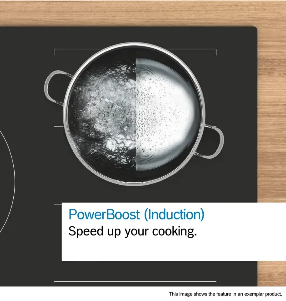Bosch PVQ81AH26E 80cm Induction Hob with Integrated Ventilation - Matt Black