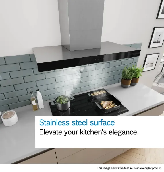 Bosch DWB95CC30B Series 4 90 cm Wall-mounted Cooker Hood in Stainless Steel Look