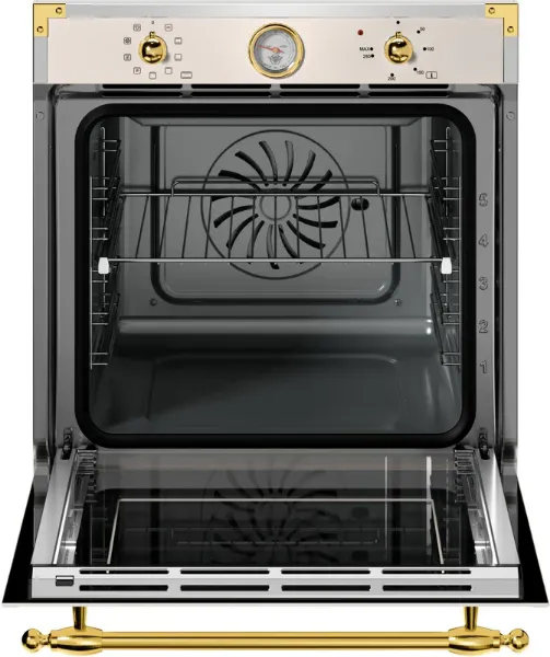 Bertazzoni F609HEREKTAG Heritage Series 60cm Electric Built-In Oven in Ivory/Gold