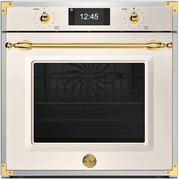 Bertazzoni FHER6117CTAG3 Heritage Series TFT 60cm Built-In Oven with Pyrolytic and Steam in Ivory/Gold