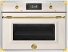 Bertazzoni FHER4077MTAG3 Heritage Series TFT 45cm Built-In Combi Microwave in Ivory/Gold