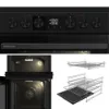 Hisense HDCEC5C10B 50cm Double Oven Electric Cooker with Ceramic Hob - Black