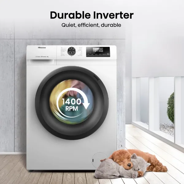 Hisense WF1Q8041BW 8kg 1400 Spin, Steam Washing Machine - White