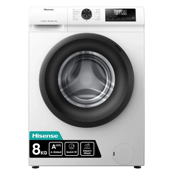 Hisense WF1Q8041BW 8kg 1400 Spin, Steam Washing Machine - White