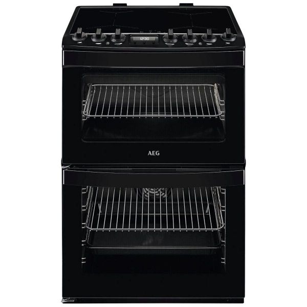 AEG CIB6743ACB 6000 SteamBake 60cm Freestanding Electric Induction Cooker Black_Front View