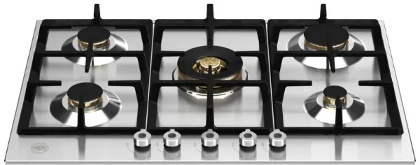Bertazzoni P755CPROX Professional Series 75cm 5 Burner with Wok Burner Gas Hob in Stainless Steel