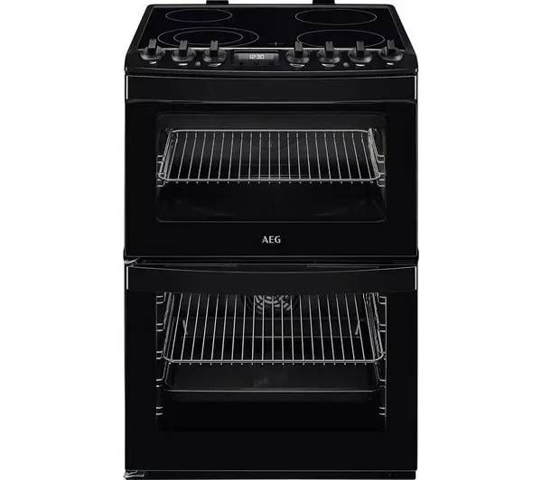 AEG CCB6741ACB 6000 SteamBake 60cm Freestanding Electric Ceramic Cooker Black_Front View