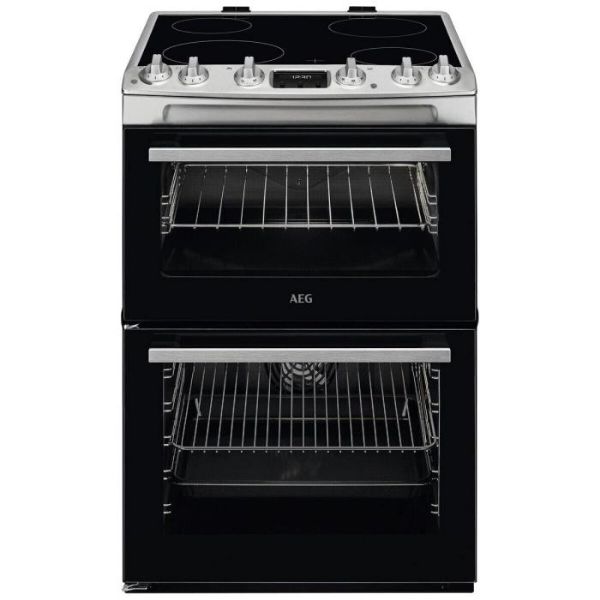 AEG CCX6540ACM 5000 SurroundCook 60cm Freestanding Electric Ceramic Cooker Stainless Steel_Front View