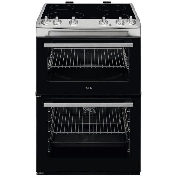 AEG CCX6501ACM 5000 SurroundCook 60cm Freestanding Electric Ceramic Cooker Stainless Steel_Front View
