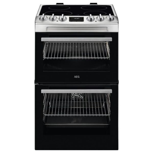 AEG CCX1530ACM 5000 SurroundCook 55cm Freestanding Electric Ceramic Cooker Stainless Steel_Front View