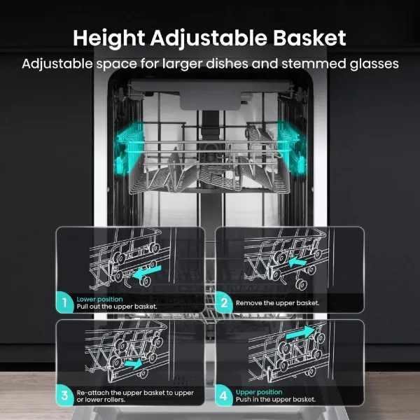 Hisense HS523E15WUK Slimline Dishwasher - White - 10 Place Settings