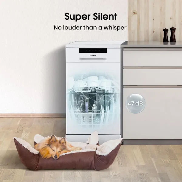 Hisense HS523E15WUK Slimline Dishwasher - White - 10 Place Settings