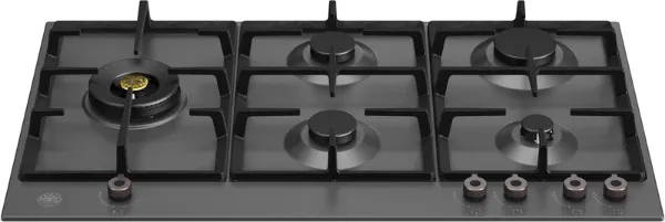 Bertazzoni P905LPRONE Professional Series 90cm 5 Burner with Left Wok Burner Gas Hob in Matt Black