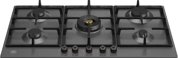 Bertazzoni P905CPRONE Professional Series 90cm 5 Burner with Central Wok Burner Gas Hob in Matt Black