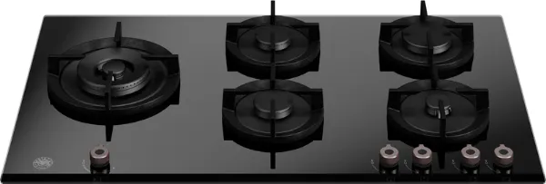 Bertazzoni P905LPROGNE Professional Series 90cm 5 Burner with Left Wok Burner Gas Hob in Black Glass