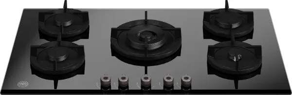Bertazzoni P905CPROGNE Professional Series 90cm 5 Burner with Central Wok Burner Gas Hob in Black Glass