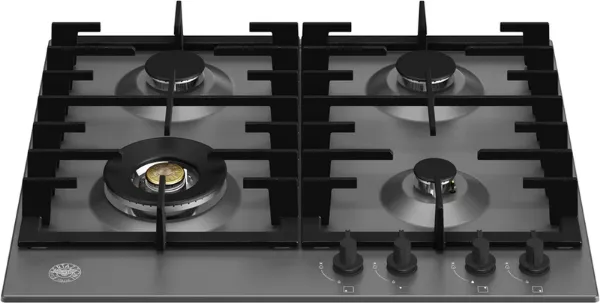 Bertazzoni P604LMODNE Modern Series 60cm 4 Burner with Wok Burner Gas Hob in Matt Black