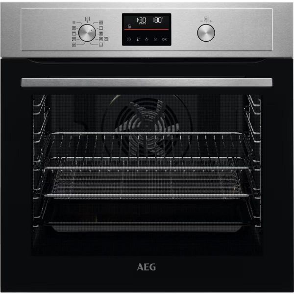 AEG BPX535A61M 3000 AirFry Built In Single Electric Oven Stainless Steel_Front View